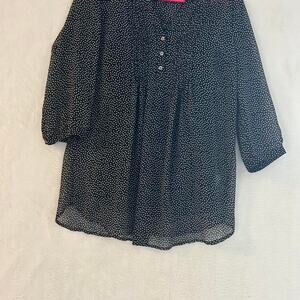 Motherhood Maternity black & white polka dot blouse with built in tank Size M